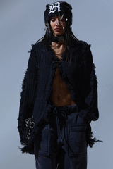 R13 Fringe Cardigan - Black