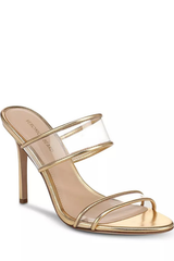 Veronica Beard Asha Piping Sandal - Clear/ Pale Gold