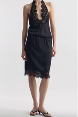 Nili Lotan Thea Lace Skirt - Black
