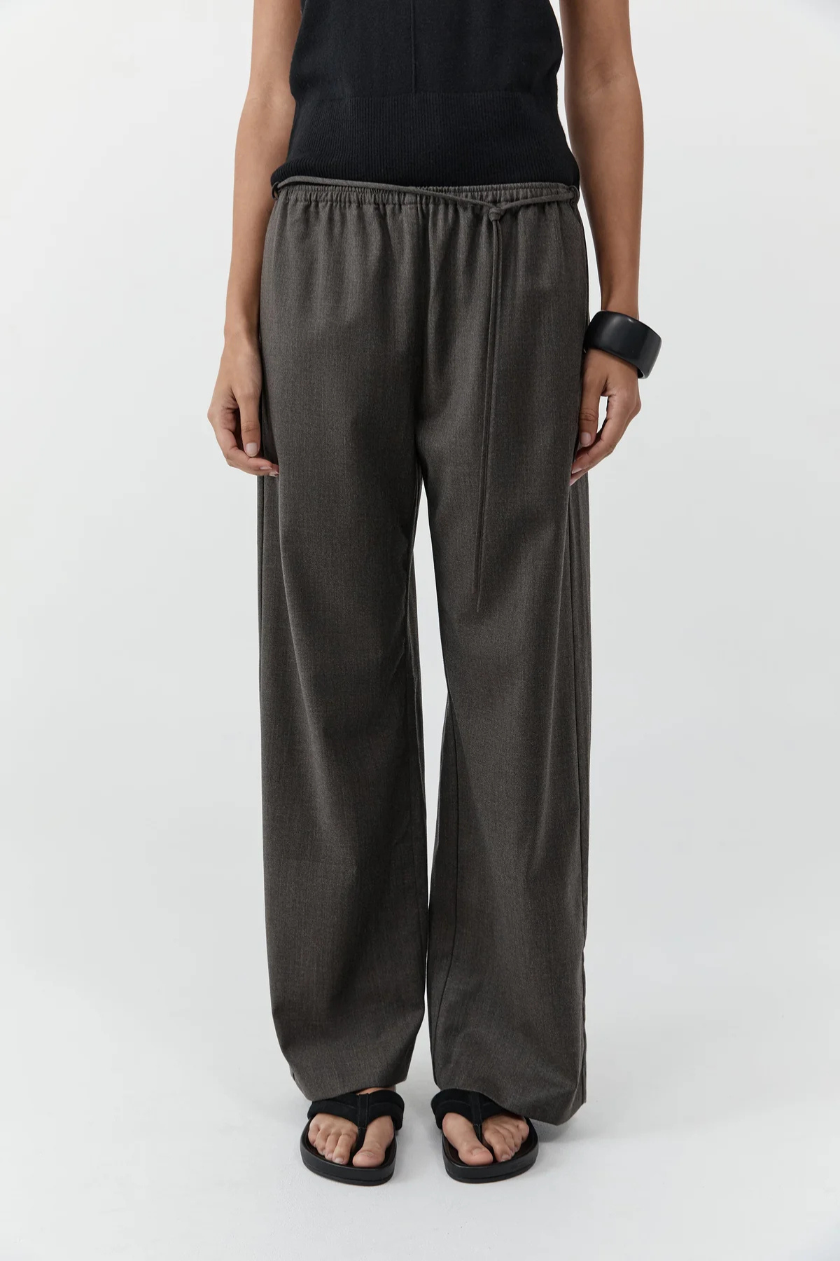 St. Agni Wool Everyday Pants - Mulch