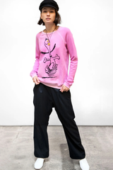Freecity Basicgoodness Schulz Supervintage Yumm Raglan - Snoopy Pinkpowder