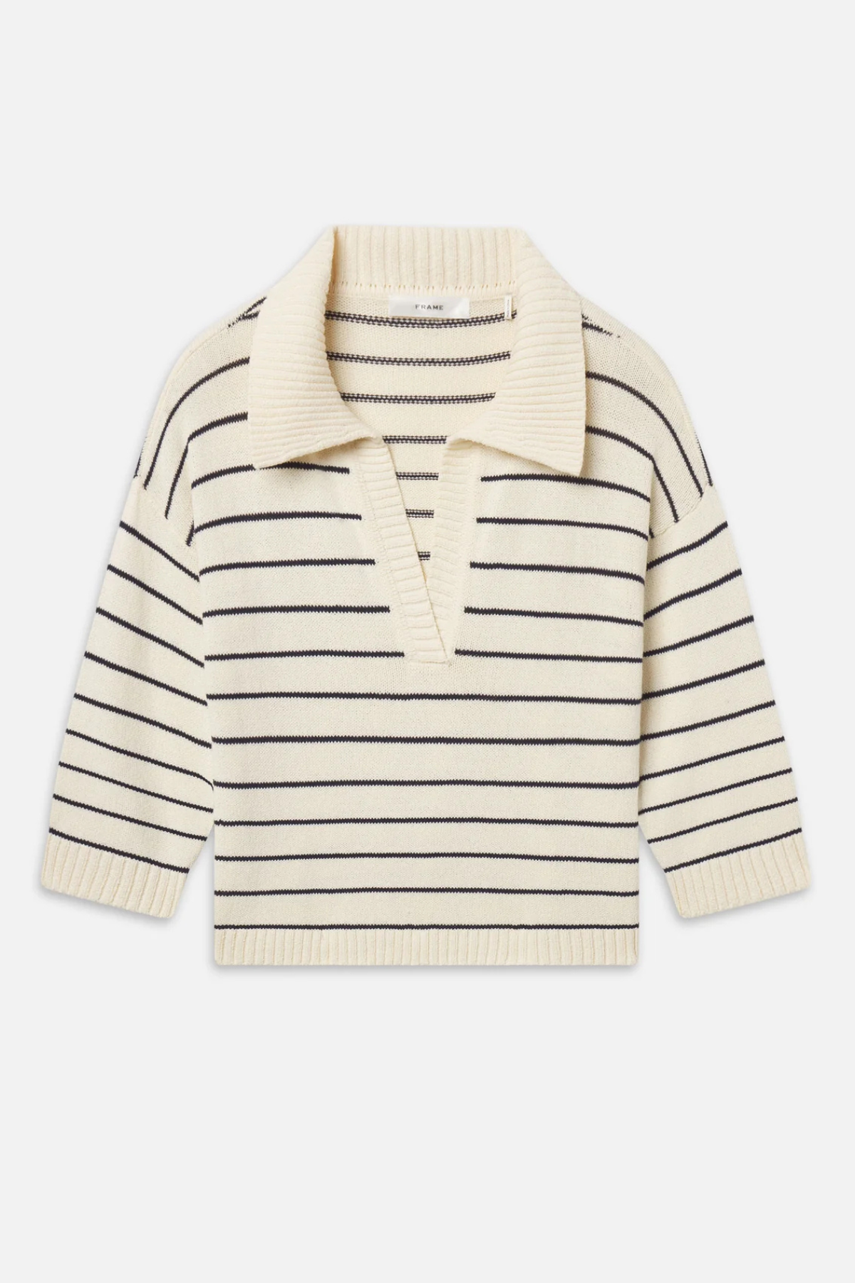 Frame The Striped Easy Pullover - Cream Multi