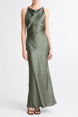 Vince Twist Shoulder Cowlneck Dress - Pine Grove