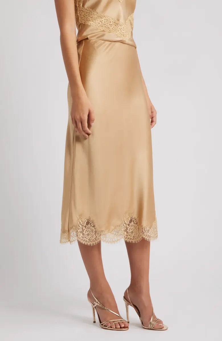 LoveShackFancy Malina Skirt - Camel Charm