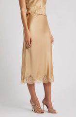 LoveShackFancy Malina Skirt - Camel Charm