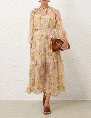 Zimmermann Balance Frill Billow Dress - Peach Floral