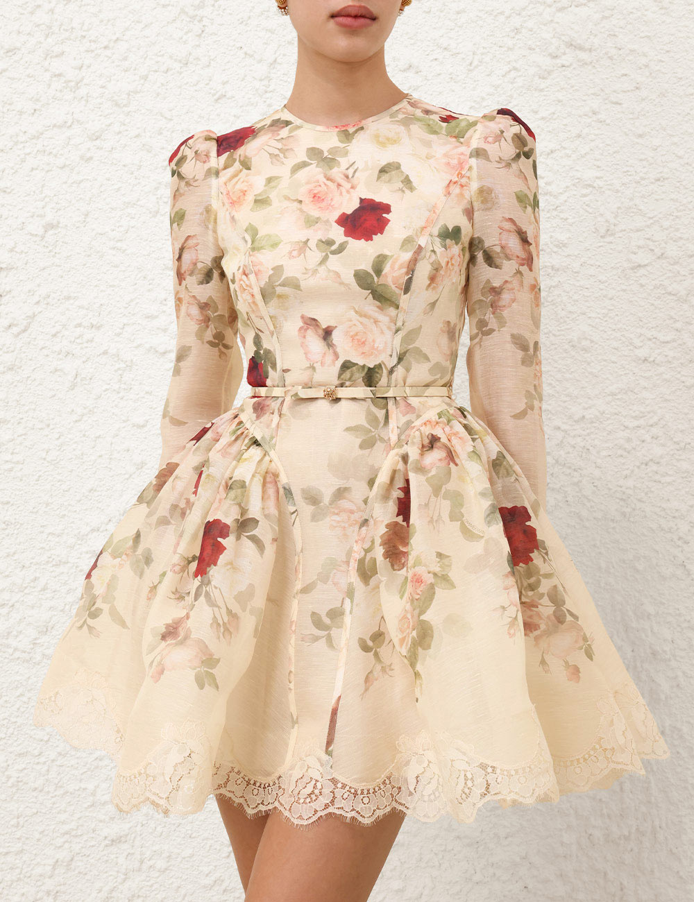 Zimmermann Hypnotic Panelled Mini Dress - Cream Cascade