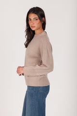 Oh My Goat Cashmere Long Sleeve Crewneck Sweater - Beige