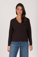 Oh My Goat Cashmere Long Sleeve V-Neck Sweater - Moro
