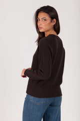 Oh My Goat Cashmere Long Sleeve V-Neck Sweater - Moro