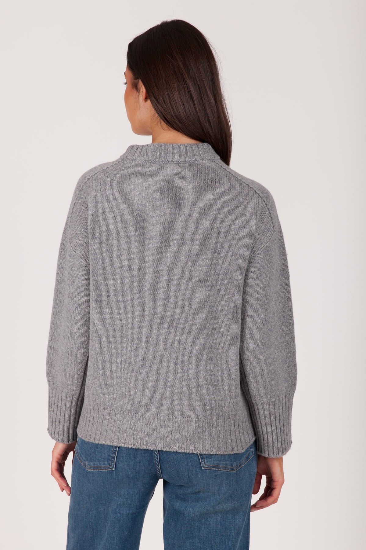 Oh My Goat Cashmere Long Sleeve Crewneck Sweater - Grigio