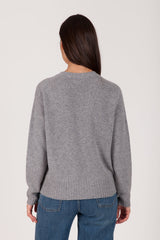 Oh My Goat Cashmere Long Sleeve V-Neck Sweater - Grigio
