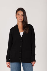 Oh My Goat Long Sleeve V-Neck Cardigan - Nero