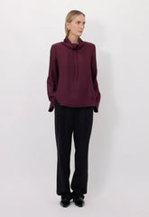 Loulou de Saison Cyna Stand Collar Blouse - Prune