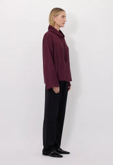 Loulou de Saison Cyna Stand Collar Blouse - Prune