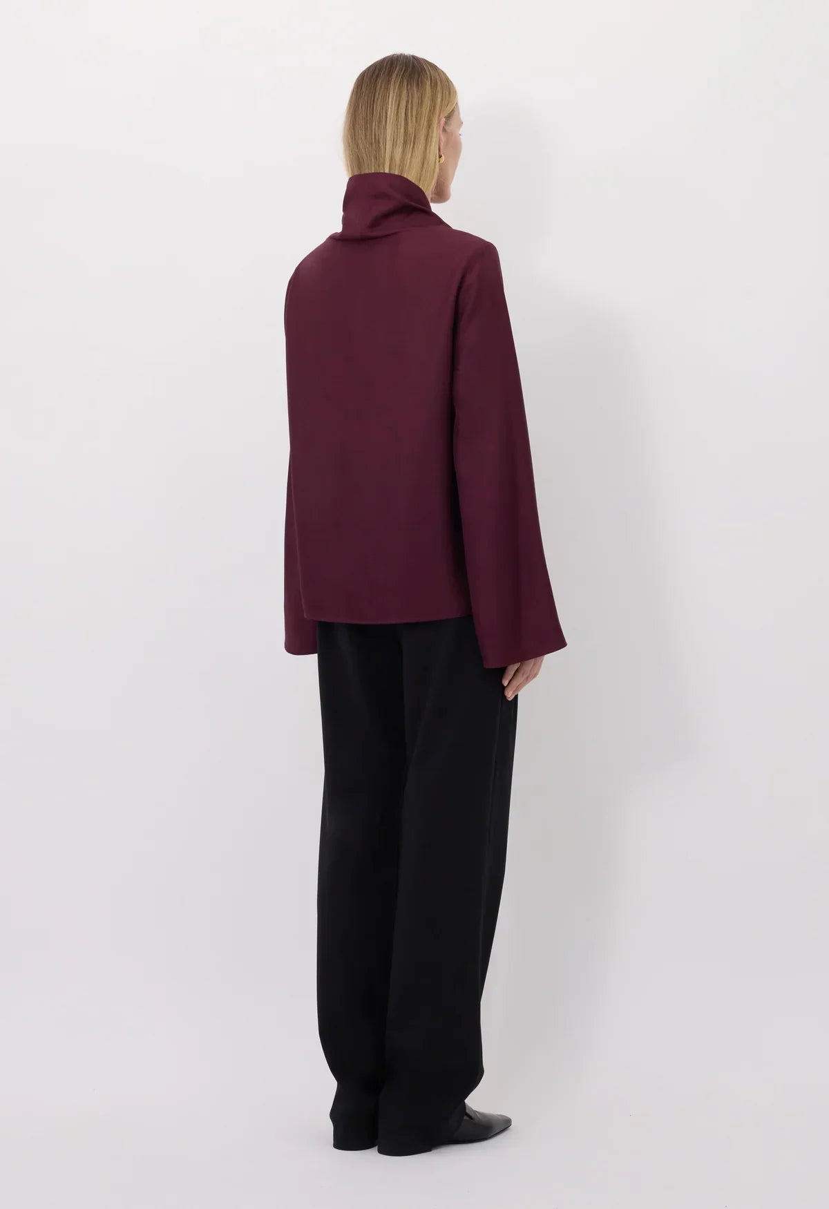 Loulou de Saison Cyna Stand Collar Blouse - Prune