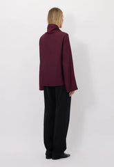 Loulou de Saison Cyna Stand Collar Blouse - Prune