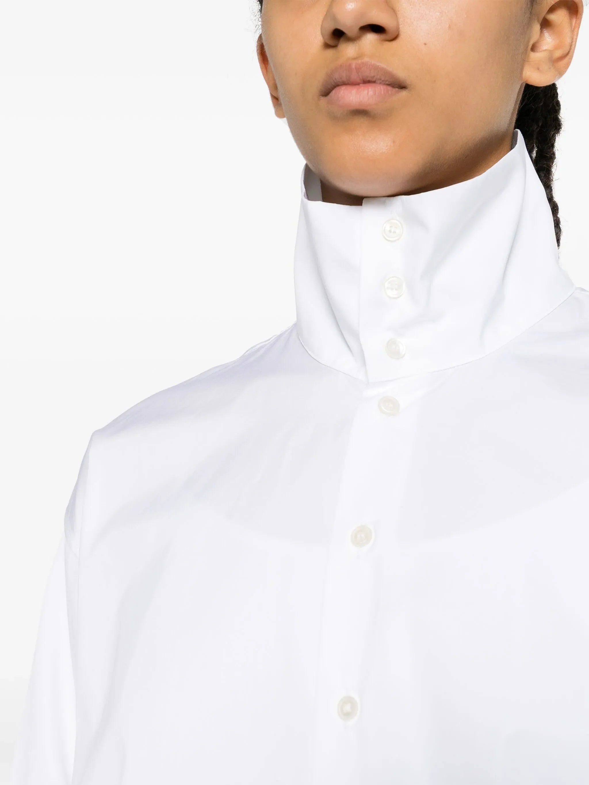Fabiana Filippi High-Neck Poplin Shirt - White