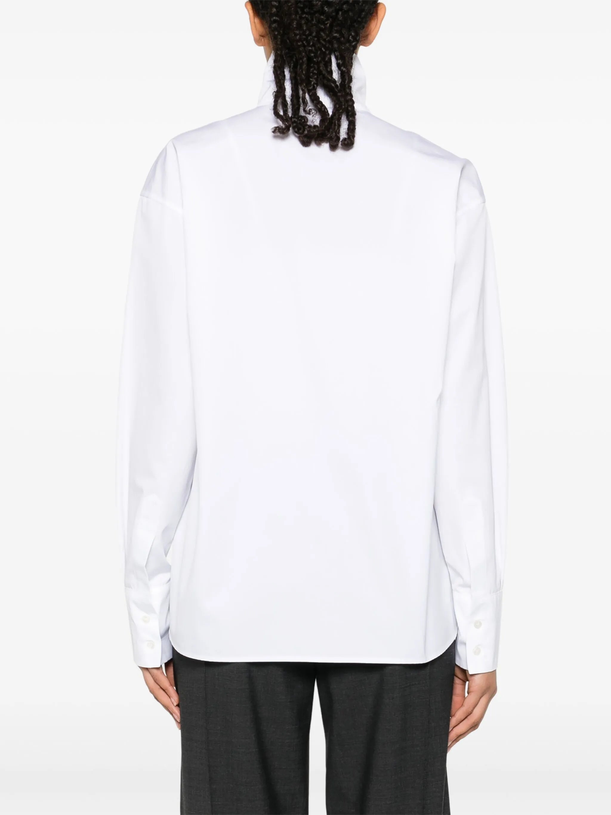 Fabiana Filippi High-Neck Poplin Shirt - White