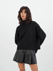Soft Goat Girlfriend Turtleneck - Black