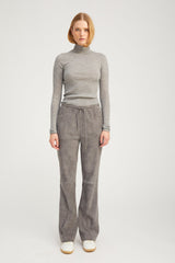 SPRWMN Suede Straight Leg Pants - Castle Grey