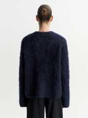 Soft Goat Alpaca Crewneck - Navy