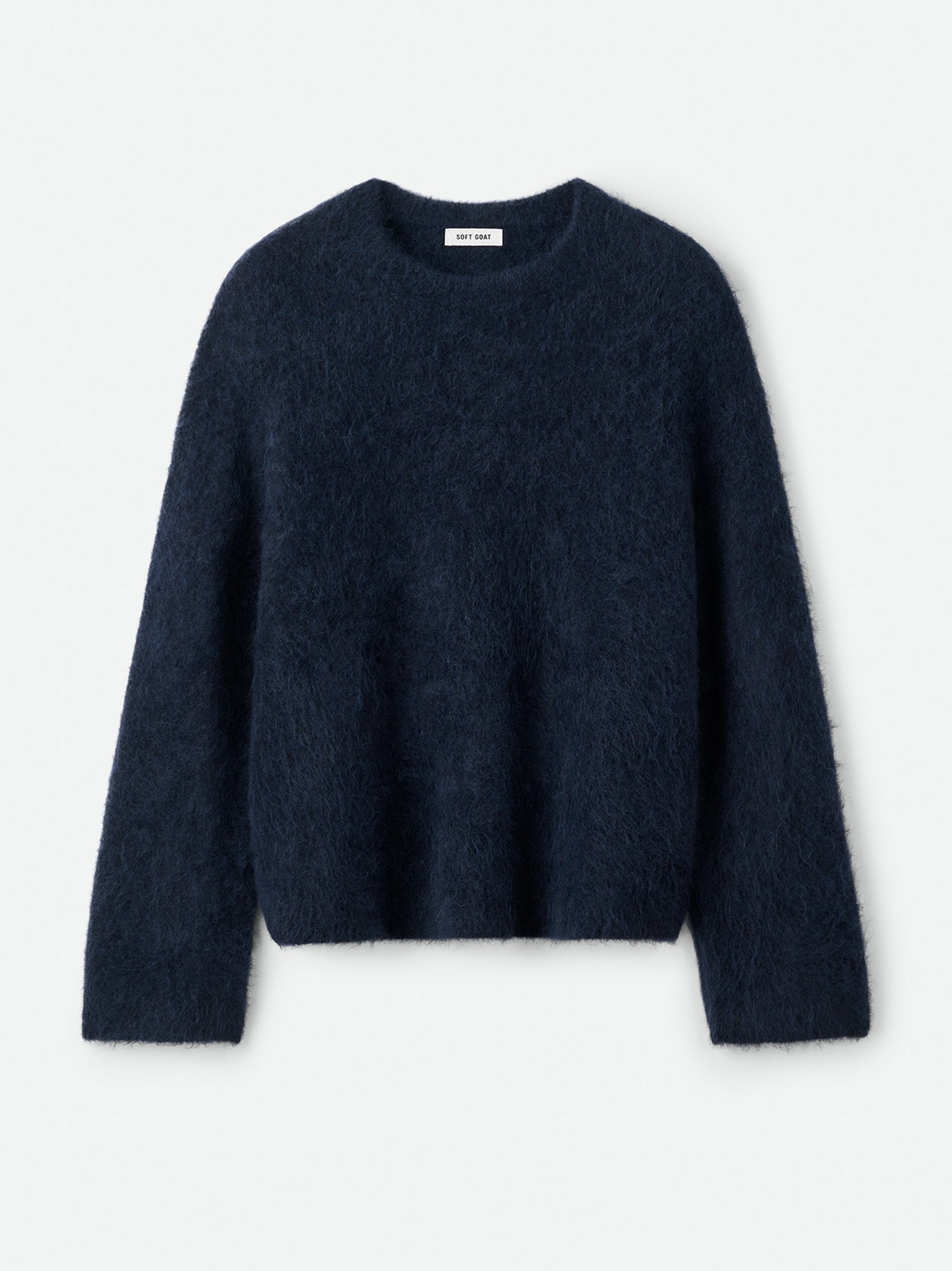 Soft Goat Alpaca Crewneck - Navy