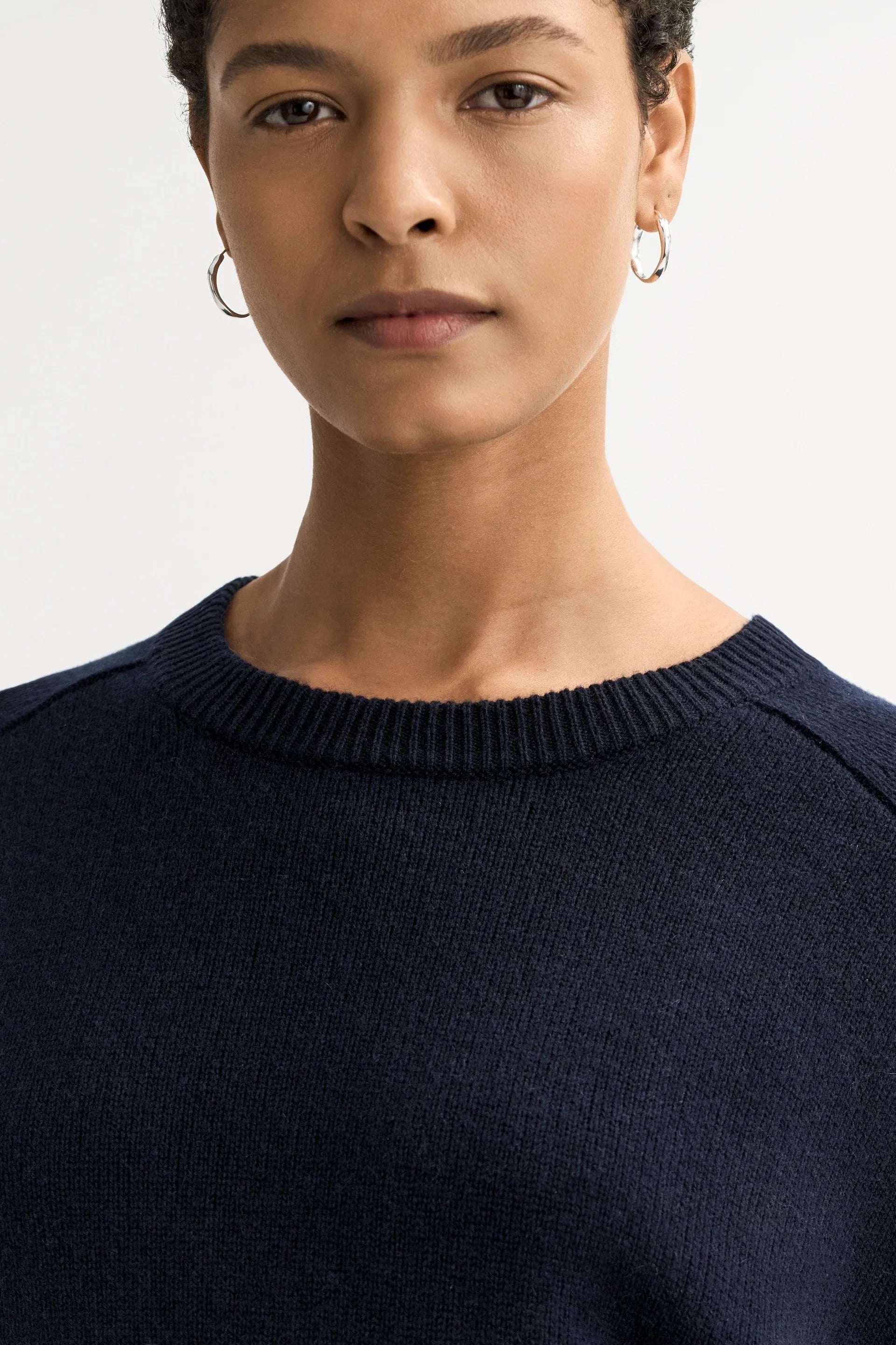Soft Goat Boyfriend Crewneck - Navy