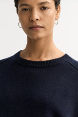 Soft Goat Boyfriend Crewneck - Navy