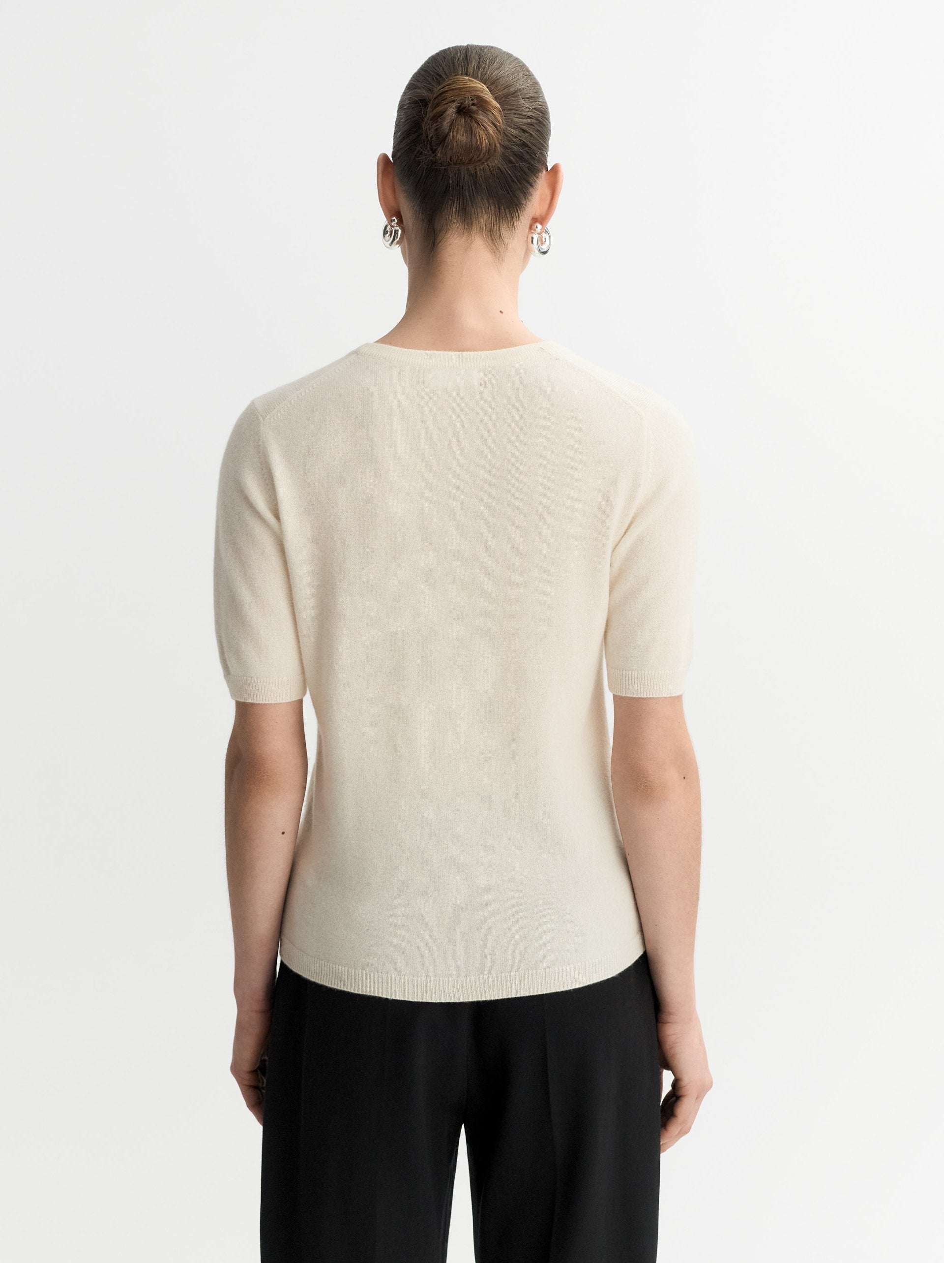 Soft Goat Short Sleeve Crewneck - Feather White