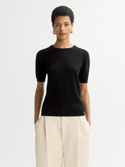 Soft Goat Short Sleeve Crewneck - Black