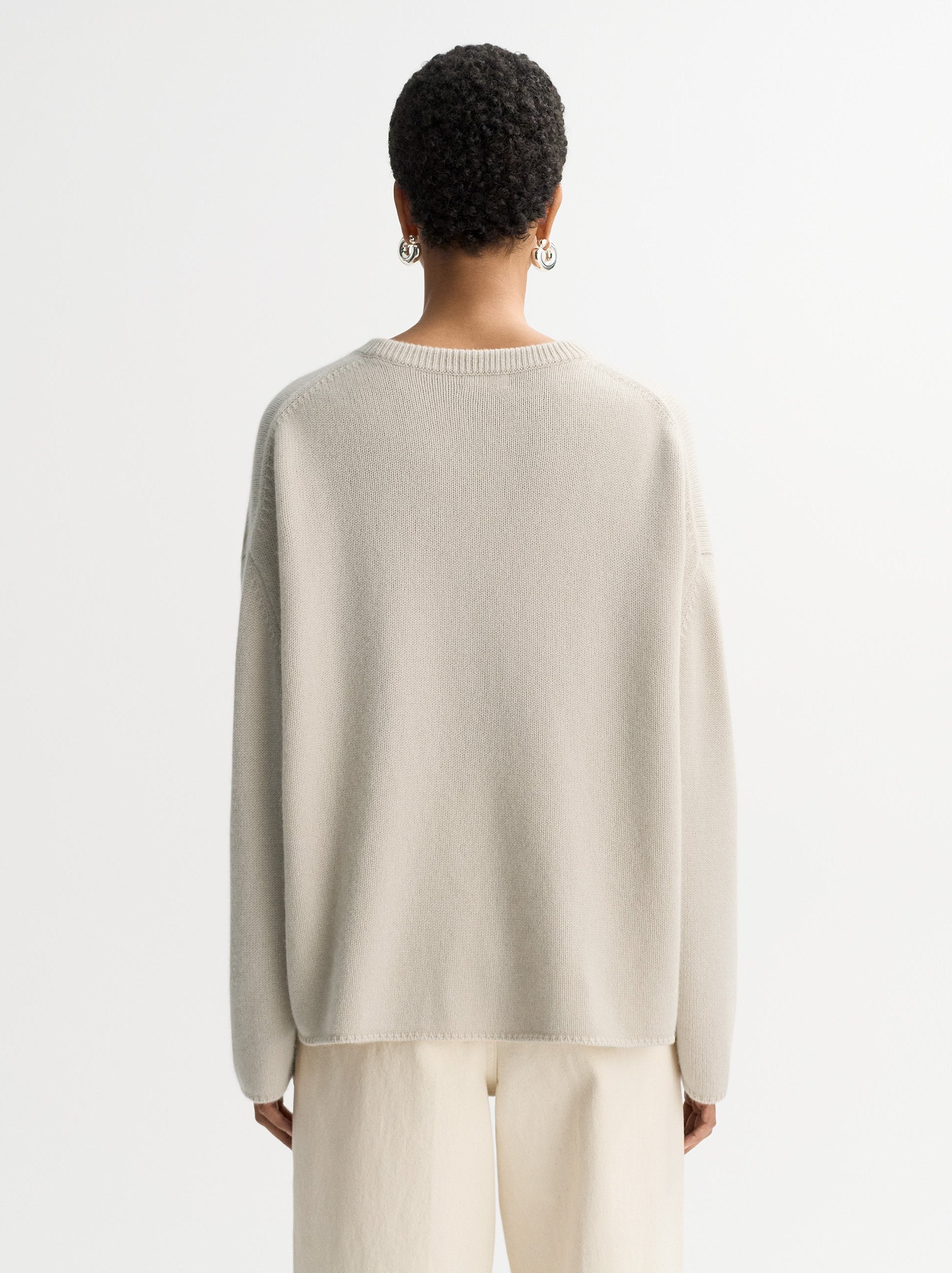 Soft Goat Relaxed Crewneck - Chalk