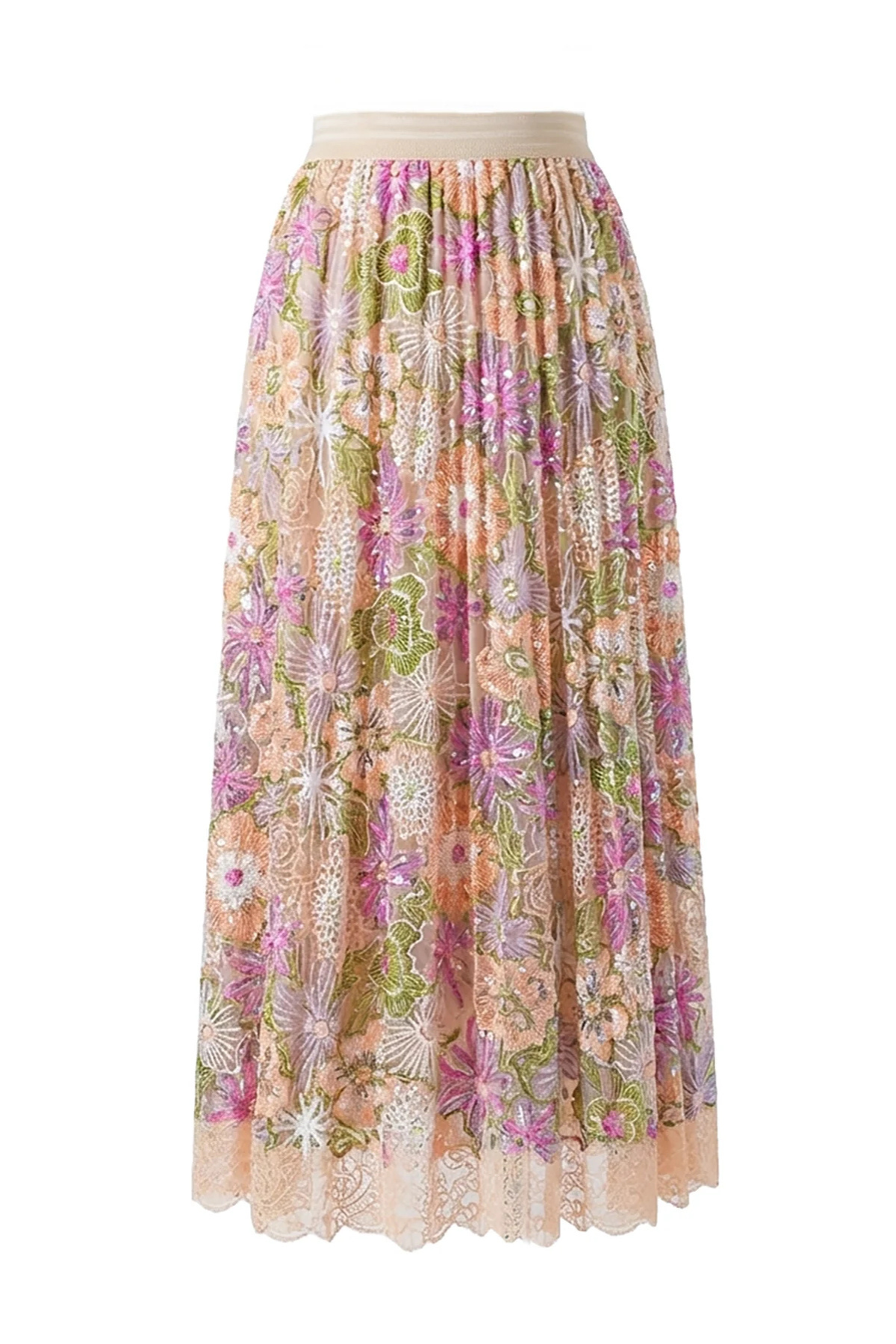 Le Superbe Flori Culture Pleated Skirt - Flori Culture Sequins