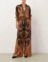 Zimmermann Hypnotic Track Pant - Black Paisley