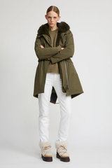 Yves Salomon Long Iconic Parka - Dark Khaki
