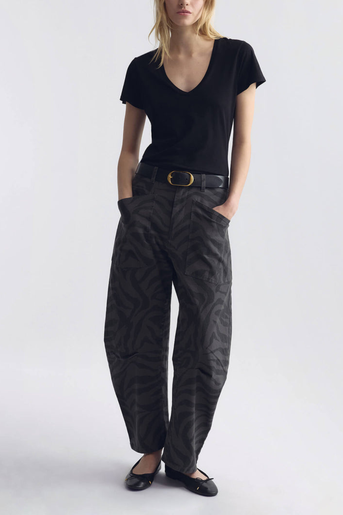 Nili Lotan Shon Pant - Charcoal Zebra