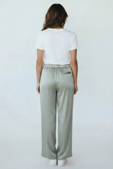 Uli Shneider Re-Satin Flared Pants - Pistacchio