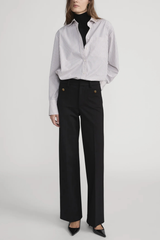 Frame Le Slim Palazzo Trousers - Black
