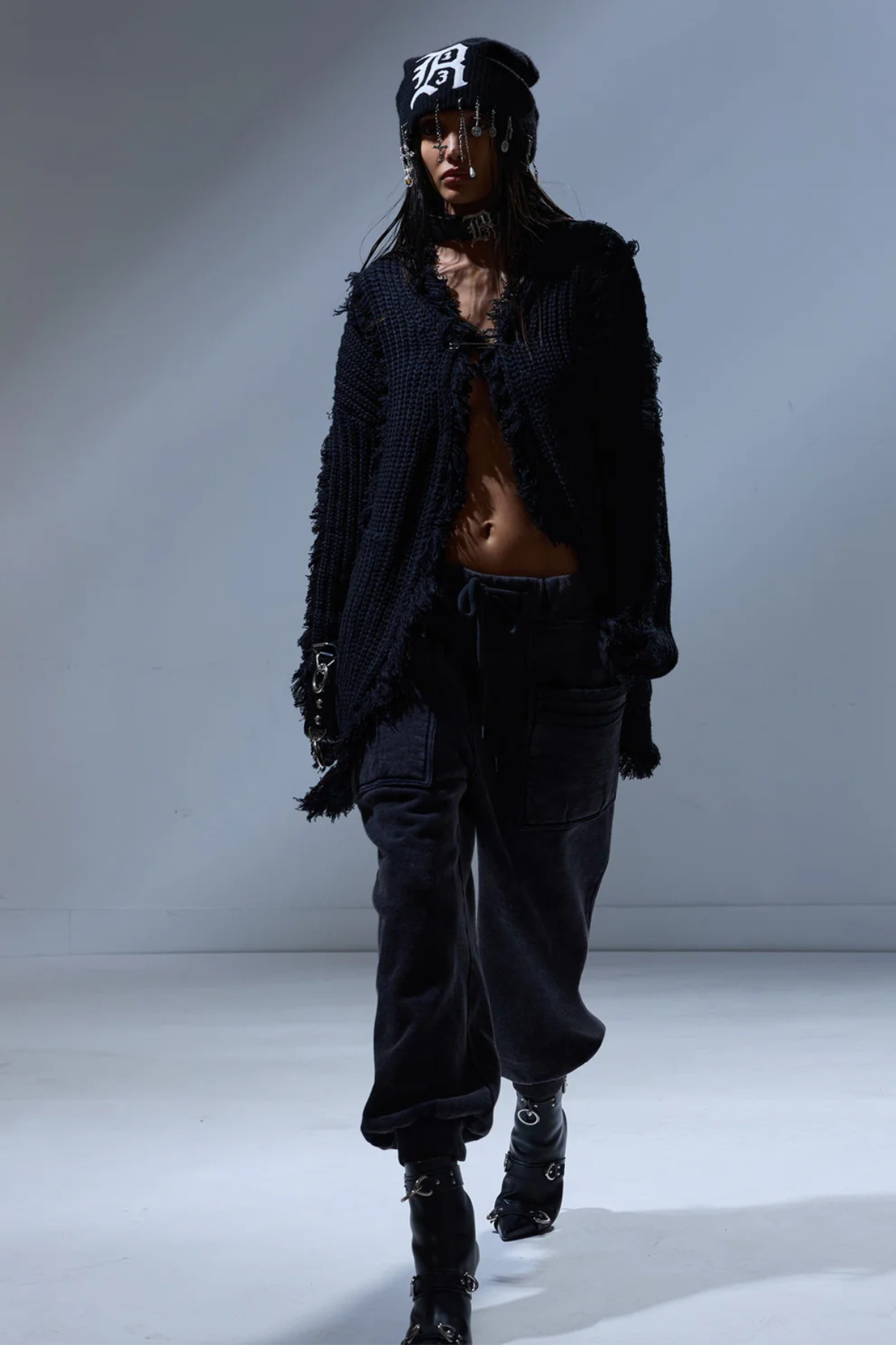 R13 Fringe Cardigan - Black