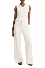 Vince High V-Neck Shell - Optic White