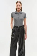 Simkhai Kobie Wide Leg Leather Pant - Black