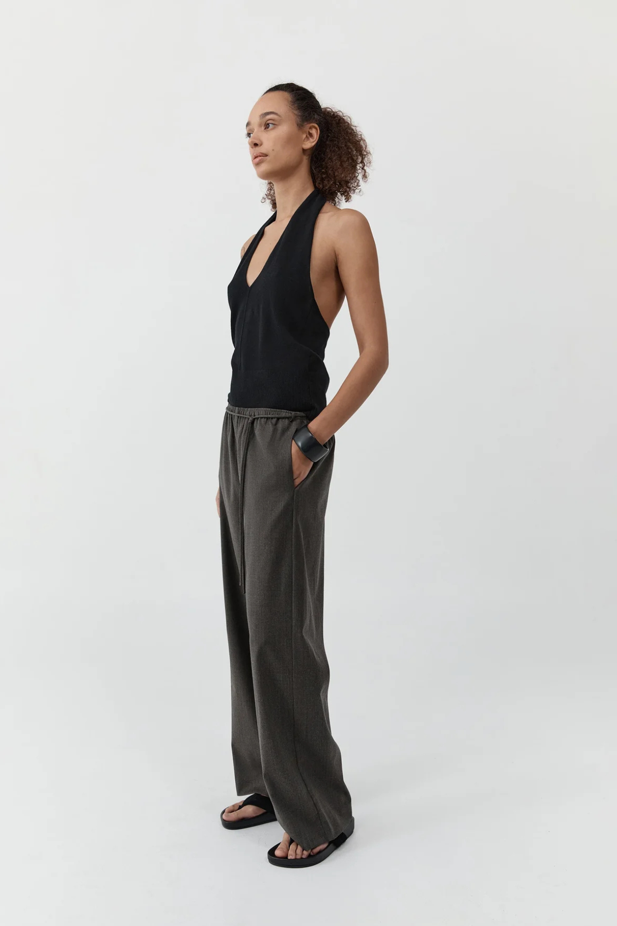 St. Agni Wool Everyday Pants - Mulch