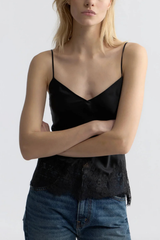 Nili Lotan Nadine Lace Cami Top - Black