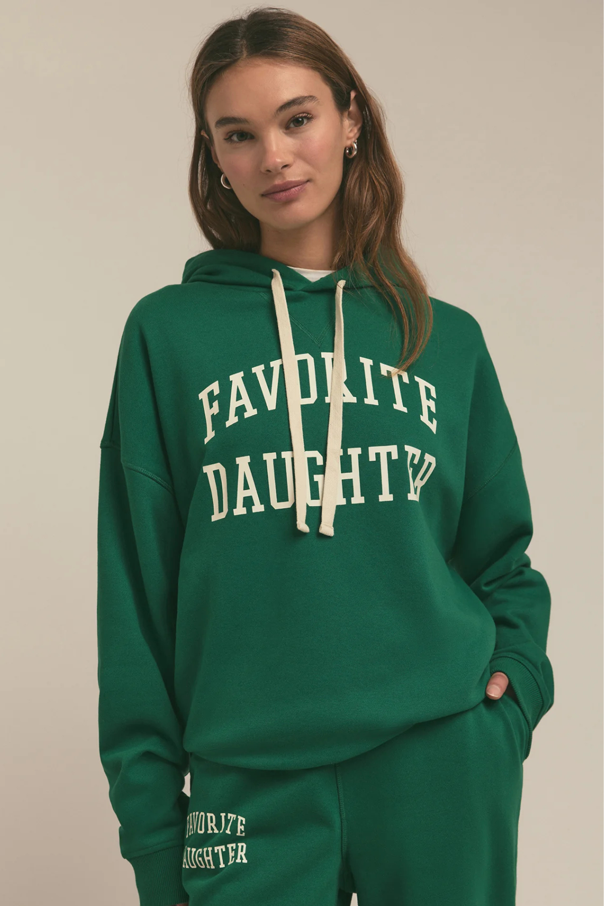 Favorite Daughter The Collegiate Hoodie - Emerald