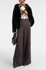 Yves Salomon Hooded Jacket - Brown