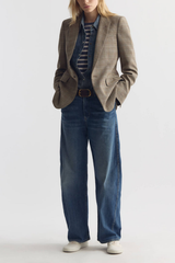 Nili Lotan Anabel Tailored Jacket - Grey/ Ochre Check