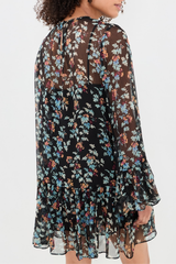 Ulla Johnson Emmeline Silk Long Sleeve Mini Dress - Nightshade