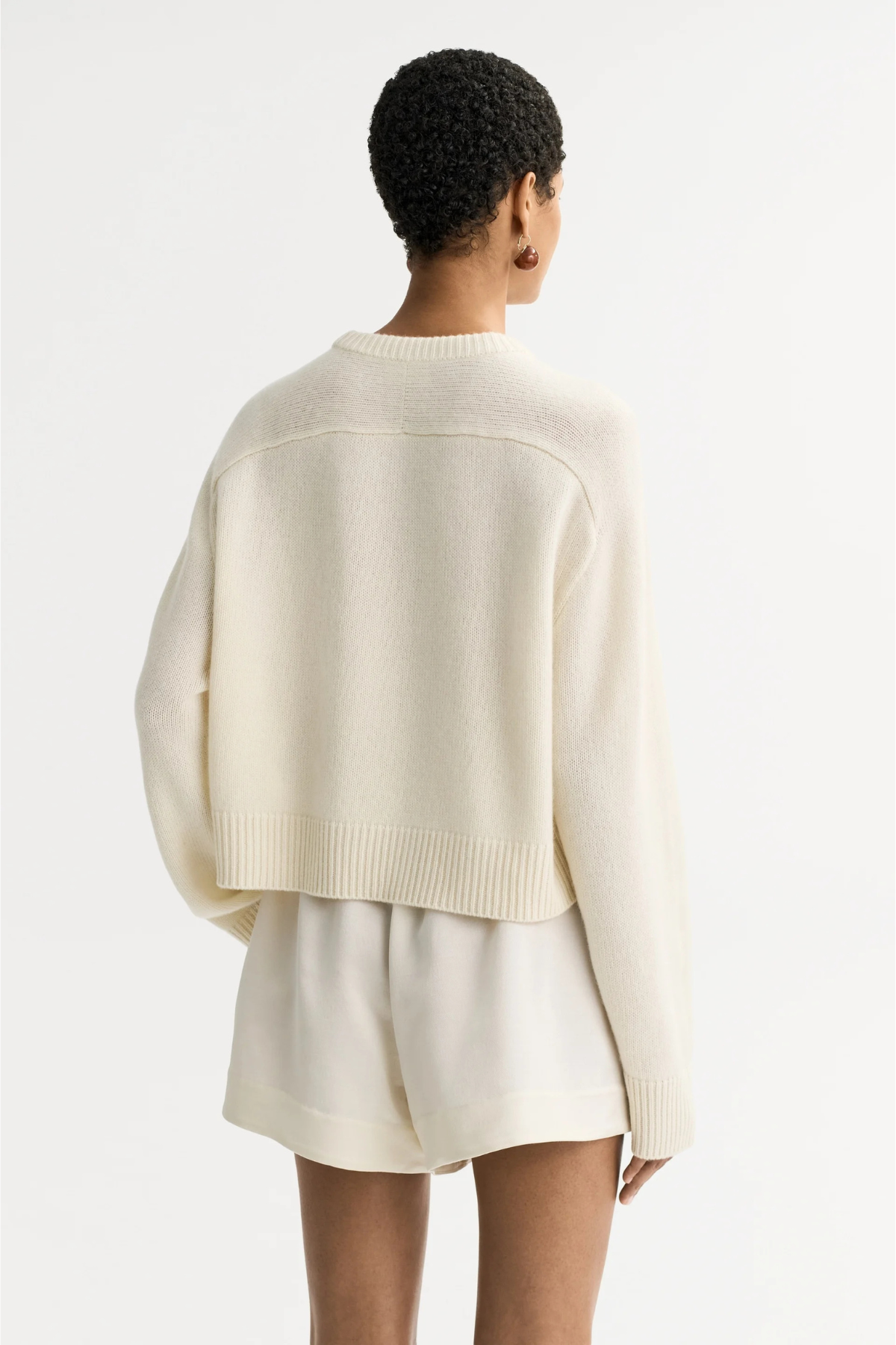 Soft Goat Cashmere Top - Feather White