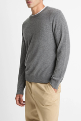 Vince Men's Cashmere Crewneck Sweater - Medium Heather Grey