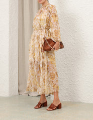 Zimmermann Balance Frill Billow Dress - Peach Floral
